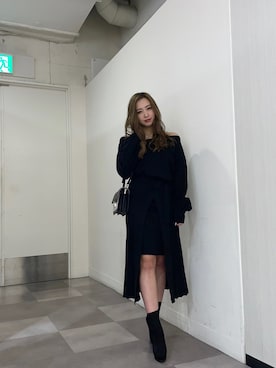 「フユコーデ」｜「アイテム（ブーツ）」を使った、miyuさん（レディース・155cm）の冬コーディネート