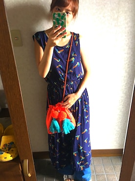 「Ray BEAMS（レイビームス）のRay BEAMS / ストレッチ デニム バギー パンツ（デニムパンツ）」を使った、かおりんさん（レディース・159cm）の夏コーディネート