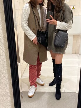 「ショッピング」｜「アイテム（その他アウター）」を使った、marinaさん（レディース・161cm）の秋コーディネート