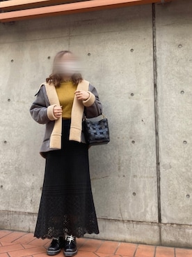 「プチプラミックス」｜「アイテム（ムートンコート）」を使った、marinaさん（レディース・161cm）の冬コーディネート