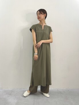 「キーネック」｜「アイテム（その他シューズ）」を使った、mokaさん（レディース・165cm）の春コーディネート