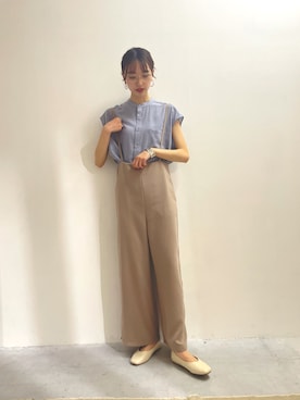 「とろみシャツ」｜mokaさん（レディース・165cm）の春コーディネート