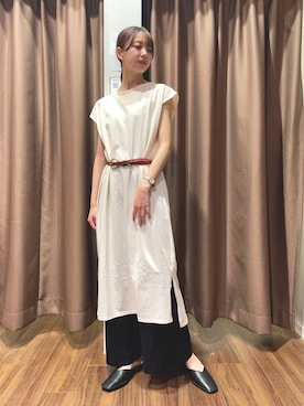 「カットソーワンピース」｜mokaさん（レディース・165cm）の春コーディネート