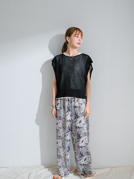 「ITEMS URBANRESEARCH（アイテムズ アーバンリサーチ）のアイテム（ベスト）」を使った、mokaさん（レディース・165cm）の夏コーディネート