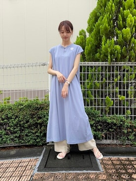 「USAコットン」｜「アイテム（サンダル）」を使った、mokaさん（レディース・165cm）の夏コーディネート