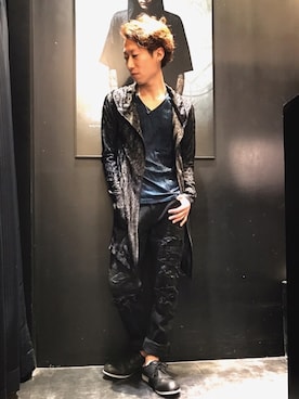 「柄×柄」｜「アイテム（その他シューズ）」を使った、Nakataさん（メンズ・170cm）の春コーディネート