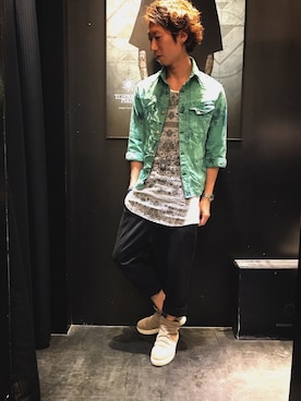 「ロングTシャツ」｜Nakataさん（メンズ・170cm）の春コーディネート