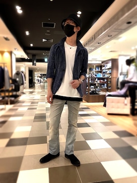 「TORNADO MART（トルネードマート）のアイテム（帽子）」を使った、Nakataさん（メンズ・170cm）の春コーディネート