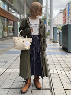 「AVIREX（アヴィレックス）のアイテム（シャツワンピース）」を使った、Natsumiさん（レディース・155cm）の夏コーディネート