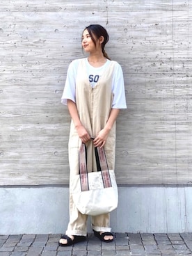 「おうちスタイル」｜「アイテム（オールインワン・サロペット）」を使った、AIKO /niko and...さん（レディース・162cm）の春コーディネート