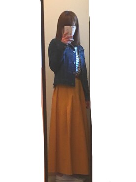 「OZOC（オゾック）のアイテム（デニムジャケット）」を使った、Yさん（レディース・156cm）の春コーディネート