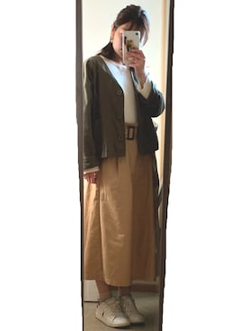 「ehka sopo（エヘカソポ）のアイテム（ミリタリージャケット）」を使った、Yさん（レディース・154cm）の秋コーディネート
