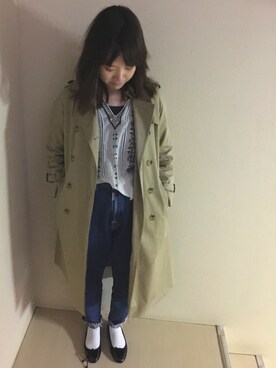 「JOURNAL STANDARD relume（ジャーナルスタンダード　レリューム）のアイテム（トレンチコート）」を使った、h＊kさん（レディース・161cm）の春コーディネート