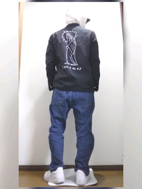 「ナイキスニーカー」｜「アイテム（ナイロンジャケット）」を使った、bbtalさん（メンズ・162cm）の冬コーディネート