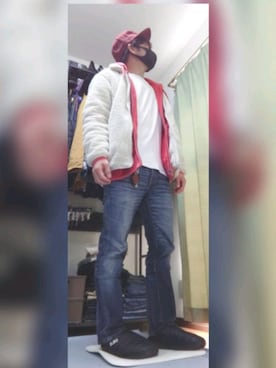 「RAGEBLUE（レイジブルー）のアイテム（キャップ）」を使った、bbtalさん（メンズ・162cm）の冬コーディネート
