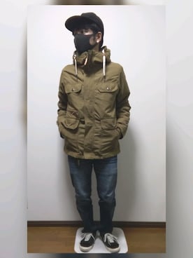 「RAGEBLUE（レイジブルー）のアイテム（キャップ）」を使った、bbtalさん（メンズ・162cm）の春コーディネート