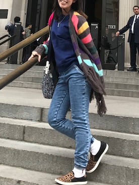 「アイテム（スリッポン、その他）」を使った、yukarさん（レディース・158cm）の秋コーディネート