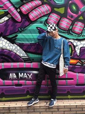 「sevens（セブンズ）のアイテム（帽子）」を使った、RINさん（メンズ・165cm）の春コーディネート