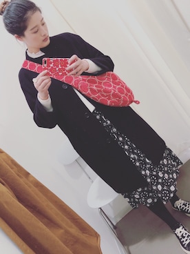 「yuni（ユニ　）のアイテム（その他アウター）」を使った、失失 | ᐕ)⁾⁾ さん（レディース・168cm）の冬コーディネート