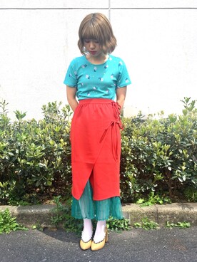 「merry jenny（メリージェニー）のアイテム（ジャージ）」を使った、merry jenny 梅田店さん（レディース・160cm）の春コーディネート