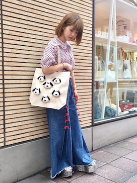 「summer」｜「アイテム（トートバッグ）」を使った、merry jenny 梅田店さん（レディース・160cm）の夏コーディネート