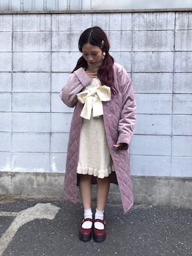 「リボンニットワンピース」｜merry jenny 梅田店さん（レディース・160cm）の夏コーディネート