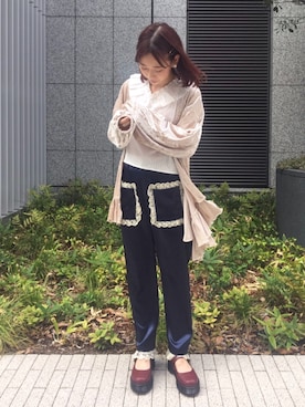 「アイテム（その他シューズ、レッド系）」を使った、merry jenny 梅田店さん（レディース・160cm）の夏コーディネート