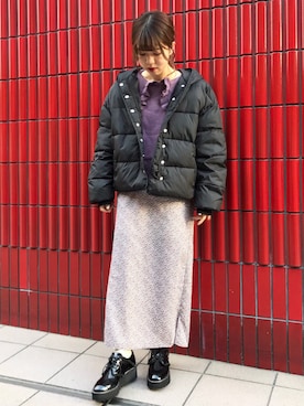 「merry jenny（メリージェニー）のアイテム（ダウンジャケット/コート）」を使った、merry jenny 梅田店さん（レディース・160cm）の秋コーディネート