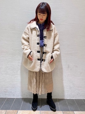 「merry jenny（メリージェニー）のアイテム（ダウンジャケット/コート）」を使った、merry jenny 梅田店さん（レディース・165cm）の秋コーディネート