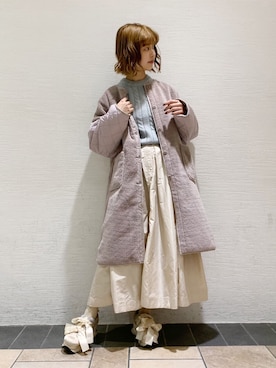 「タフタスカート」｜「アイテム（ジャケット/アウター）」を使った、merry jenny 梅田店さん（レディース・165cm）の秋コーディネート