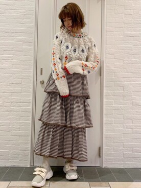 「手編み」｜merry jenny 梅田店さん（レディース・165cm）の冬コーディネート
