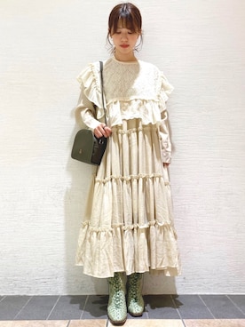 「アイテム（ブーツ、グリーン系）」を使った、merry jenny 梅田店さん（レディース・154cm）の夏コーディネート