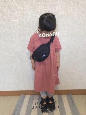 「LAGOM（LAGOM）のアイテム（ワンピース/ドレス）」を使った、koharu☺︎さん（キッズ・90cm）の春コーディネート