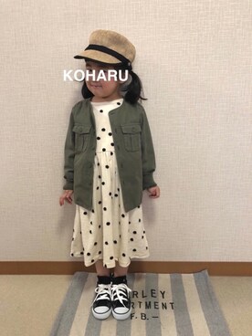 「平成最後のWEARISTAセンバツ」｜「アイテム（ワンピース/ドレス）」を使った、koharu☺︎さん（キッズ・100cm）の春コーディネート