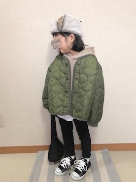 「marle（マルレ）のアイテム（その他アウター）」を使った、koharu☺︎さん（キッズ・100cm）の冬コーディネート
