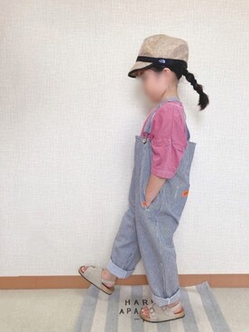 「麦わら帽子」｜「アイテム（ラッピングキット）」を使った、koharu☺︎さん（キッズ・110cm）の夏コーディネート