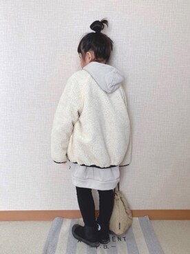 「ローリーズファーム(LOWRYS FARM)」｜「アイテム（その他アウター）」を使った、koharu☺︎さん（キッズ・110cm）の冬コーディネート