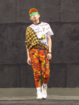「#HUF」｜亞當碎骨さん（メンズ・175cm）の夏コーディネート