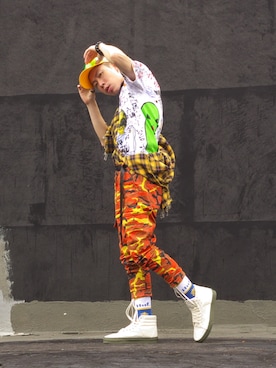 「#HUF」｜亞當碎骨さん（メンズ・175cm）の夏コーディネート
