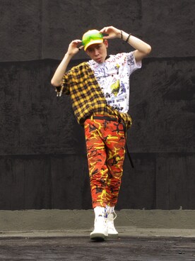 「#HUF」｜亞當碎骨さん（メンズ・175cm）の夏コーディネート