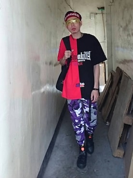 「#supreme」｜亞當碎骨さん（メンズ・175cm）の夏コーディネート