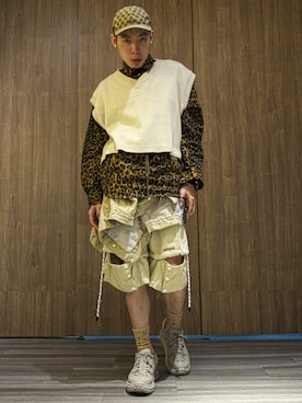 「HOKA ONE ONE × Engineered  Garments」｜亞當碎骨さん（メンズ・175cm）の春コーディネート