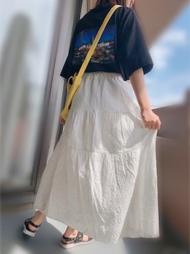 「AS as know as（エーエス アズノウアズ）のアイテム（スカート）」を使った、まなてぃさん（レディース・162cm）の春コーディネート