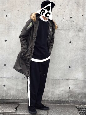 ARChangさんの「＜monkey time＞  TW TWILL W/1P LINE PANTS/パンツ ◆」を使ったコーディネート