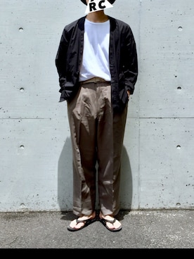 「NUMERALS（ヌメラルズ）のアイテム（カーディガン/ボレロ）」を使った、ARChangさん（メンズ・170cm）の春コーディネート