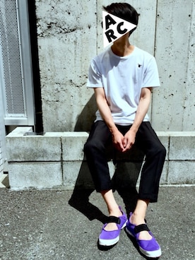 「RED KAP（レッドキャップ）のアイテム（スラックス）」を使った、ARChangさん（メンズ・170cm）の夏コーディネート