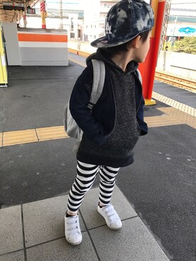 「お出かけスタイル」｜「アイテム（帽子）」を使った、R/Sさん（キッズ・100cm）の春コーディネート