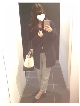 「snidel」｜「アイテム（スラックス）」を使った、chi ⑅ ❁ .°さん（レディース・154cm）の冬コーディネート