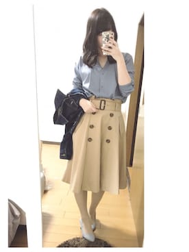 「dazzlin（ダズリン）のアイテム（デニムジャケット）」を使った、chi ⑅ ❁ .°さん（レディース・154cm）の春コーディネート