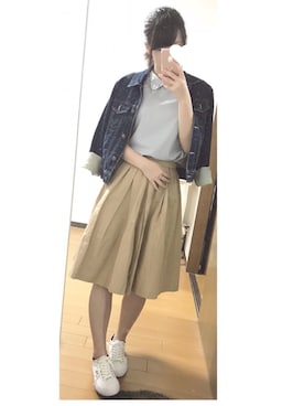 「dazzlin（ダズリン）のアイテム（デニムジャケット）」を使った、chi ⑅ ❁ .°さん（レディース・154cm）の春コーディネート